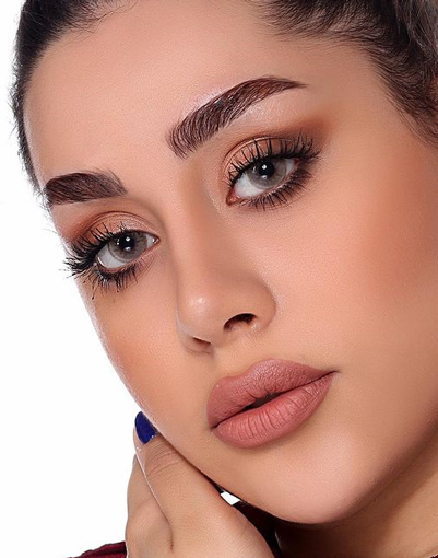 لنز طبی دهب کارامل caramel رنگ طوسی عسلی دور دار